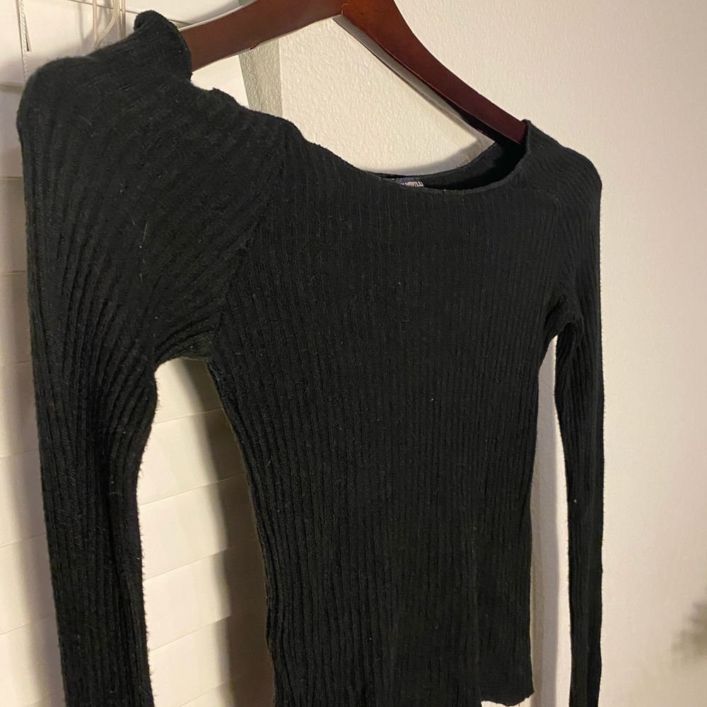 Brandy Melville Black Ribbed Crop
